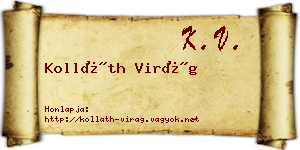 Kolláth Virág névjegykártya