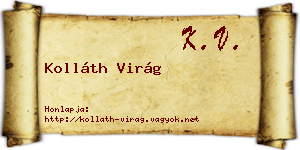 Kolláth Virág névjegykártya